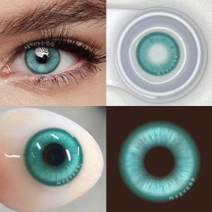 Coloredeye Magic Coral Cyan Green Prescription Colored Contact Lenses