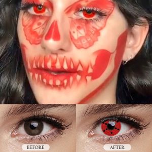Coloredeye Rinne Sharingan Red Prescription Cosplay Colored Contact Lenses