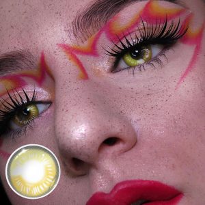 Coloredeye Anime Tear Yellow Prescription Cosplay Colored Contact Lenses