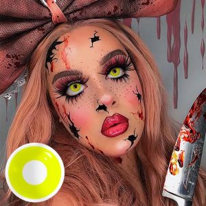 Coloredeye Yellow Block Prescription Cosplay Colored Contact Lenses