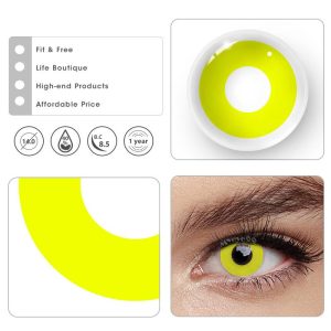 Coloredeye Yellow Block Prescription Cosplay Colored Contact Lenses