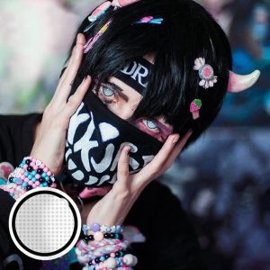 Coloredeye Blind White Manson Mesh Prescription Cosplay Colored Contact Lenses
