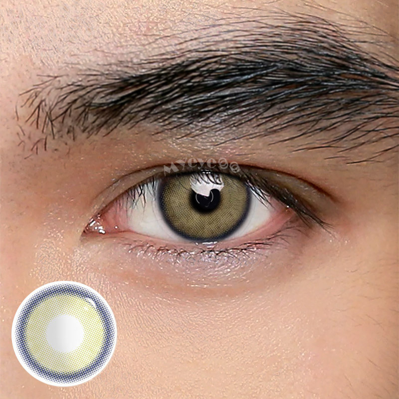 Coloredeye Neala Yellow Brown Prescription Men Colored Contact Lenses