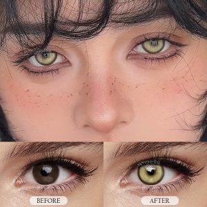 Coloredeye Cyber Gold Brown Prescription Cosplay Colored Contact Lenses