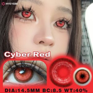 Coloredeye Cyber Red Prescription Cosplay Colored Contact Lenses