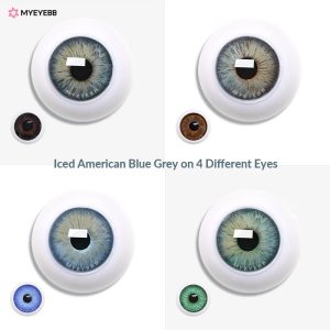 Coloredeye Iced American Blue Grey Prescription Colored Contact Lenses