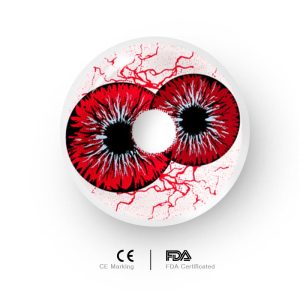 Coloredeye Twin Hex Red Prescription Cosplay Colored Contact Lenses