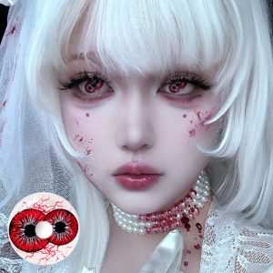 Coloredeye Twin Hex Red Prescription Cosplay Colored Contact Lenses