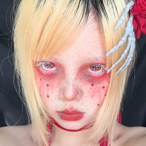 Coloredeye Twin Hex Red Prescription Cosplay Colored Contact Lenses