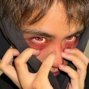 Coloredeye Twin Hex Red Prescription Cosplay Colored Contact Lenses