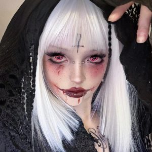 Coloredeye Twin Hex Red Prescription Cosplay Colored Contact Lenses