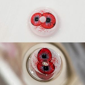 Coloredeye Twin Hex Red Prescription Cosplay Colored Contact Lenses