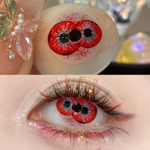 Coloredeye Twin Hex Red Prescription Cosplay Colored Contact Lenses