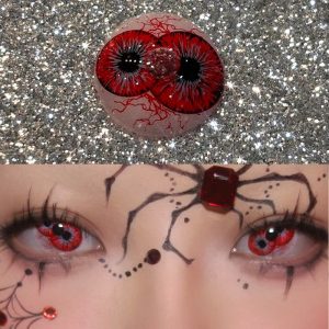 Coloredeye Twin Hex Red Prescription Cosplay Colored Contact Lenses