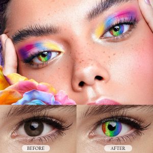 Coloredeye Pride Day Multi Rainbow Prescription Cosplay Colored Contact Lenses