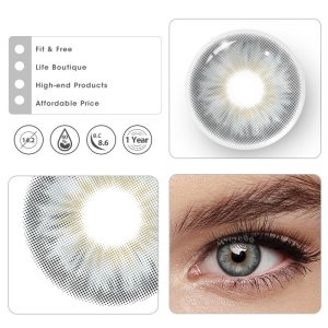 Coloredeye Tiny Iris Grey Large Pupil Prescription Colored Contact Lenses