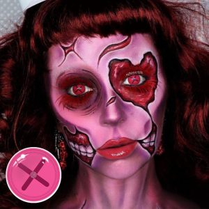 Coloredeye Blind Button Eye Pink Cosplay Colored Contact Lenses