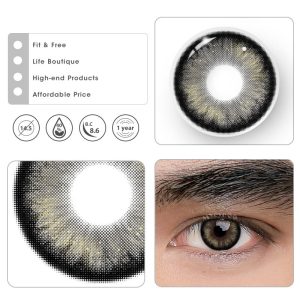 Coloredeye Pearlescent Black Prescription Men Colored Contact Lenses