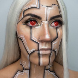 Coloredeye Blind Red Mesh Cosplay Colored Contact Lenses