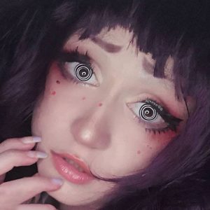 Coloredeye Black White Spiral Prescription Cosplay Colored Contact Lenses