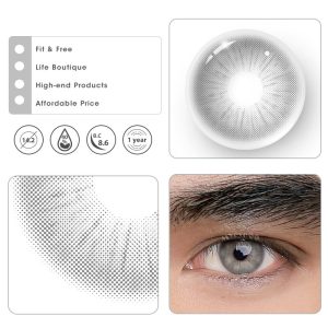 Coloredeye Rome Times Grey Prescription Men Colored Contact Lenses