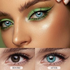 Coloredeye Magic Coral Cyan Green Prescription Colored Contact Lenses