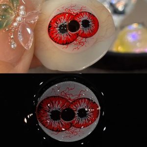 Coloredeye Twin Hex Red Prescription Cosplay Colored Contact Lenses
