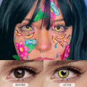 Coloredeye Anime Yellow Prescription Cosplay Colored Contact Lenses