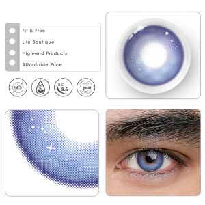 Coloredeye Genshin Moon Blue Violet Prescription Men Colored Contact Lenses