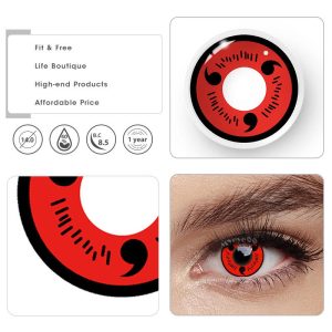 Coloredeye Sharingan Magatama Red Prescription Cosplay Colored Contact Lenses