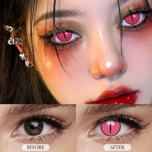 Coloredeye Blind Kamado Nezuko Rose Cosplay Colored Contact Lenses