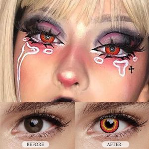 Coloredeye Sunflower Red Brown Prescription Cosplay Colored Contact Lenses