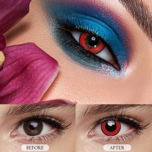 Coloredeye Elements Red Prescription Cosplay Colored Contact Lenses