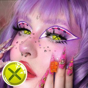 Coloredeye Blind Button Eye Green Cosplay Colored Contact Lenses