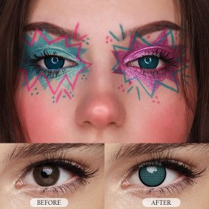 Coloredeye Blind Dark Green Manson Mesh Prescription Cosplay Colored Contact Lenses