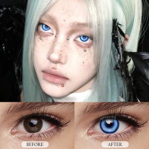 Coloredeye Cyber Dark Blue Prescription Cosplay Colored Contact Lenses | 1 Year