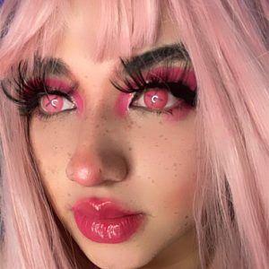 Coloredeye Blind Button Eye Pink Cosplay Colored Contact Lenses