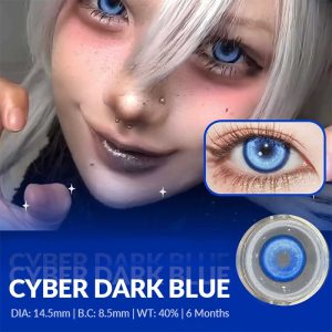 Coloredeye Cyber Dark Blue Prescription Cosplay Colored Contact Lenses | 1 Year
