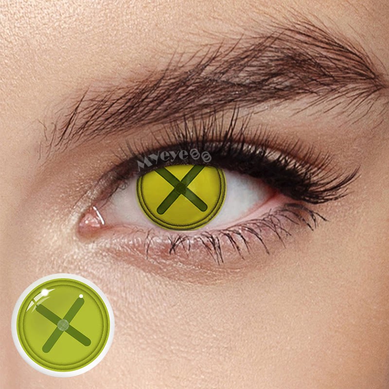 Coloredeye Blind Button Eye Green Cosplay Colored Contact Lenses