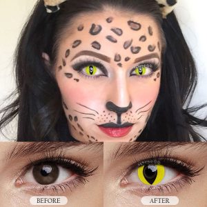 Coloredeye Yellow Cat Eyes Prescription Cosplay Colored Contact Lenses