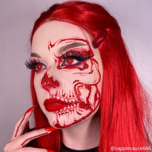 Coloredeye Blind Red Mesh Cosplay Colored Contact Lenses