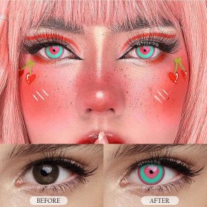Coloredeye Blind Minecraft Green Pink Prescription Cosplay Colored Contact Lenses