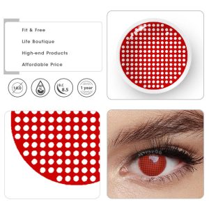 Coloredeye Blind Red Mesh Cosplay Colored Contact Lenses