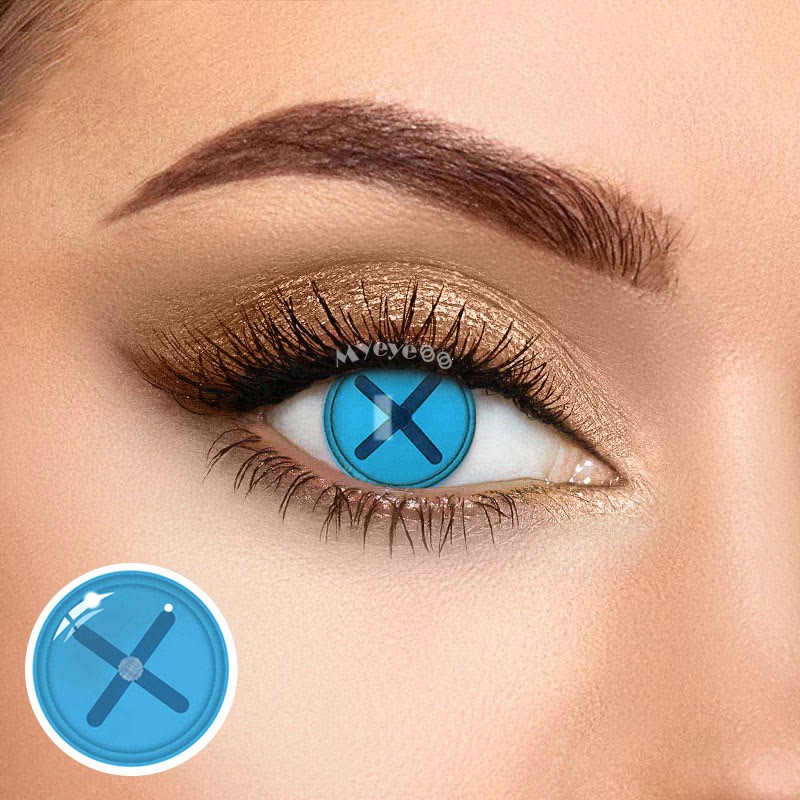 Coloredeye Blind Button Eye Blue Cosplay Colored Contact Lenses