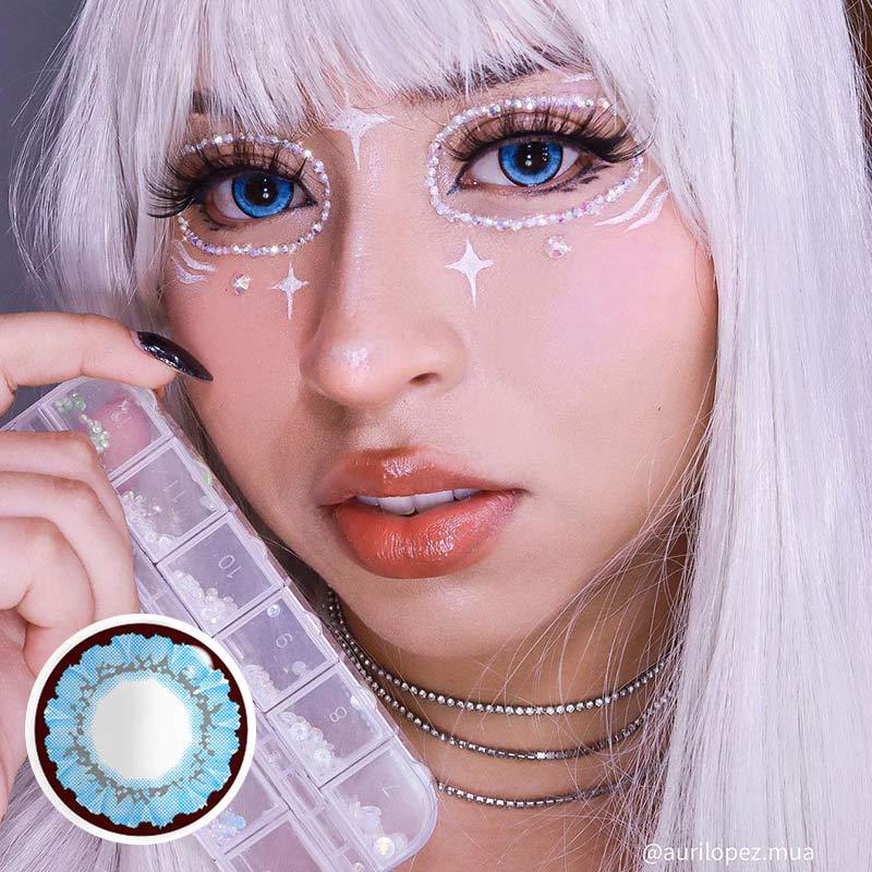 Coloredeye Sunflower Blue Prescription Cosplay Colored Contact Lenses