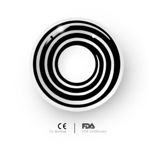 Coloredeye Black White Spiral Prescription Cosplay Colored Contact Lenses