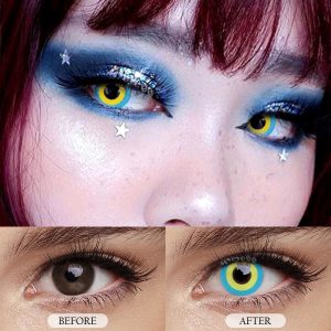 Coloredeye Block Blue & Yellow Prescription Cosplay Colored Contact Lenses