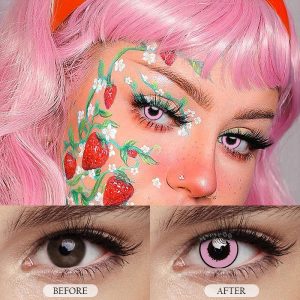 Coloredeye Elements Pink Prescription Cosplay Colored Contact Lenses