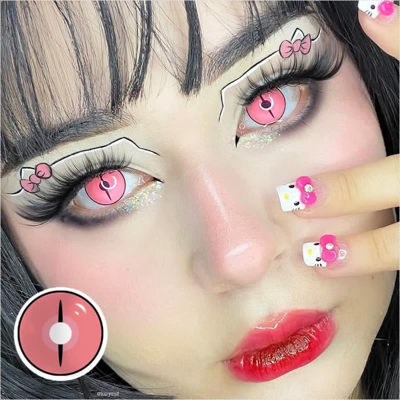 Coloredeye Blind Kamado Nezuko Ghost Prescription Cosplay Colored Contact Lenses