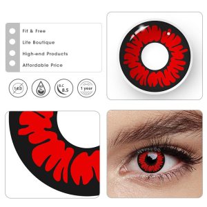 Coloredeye Peony Red Prescription Cosplay Colored Contact Lenses